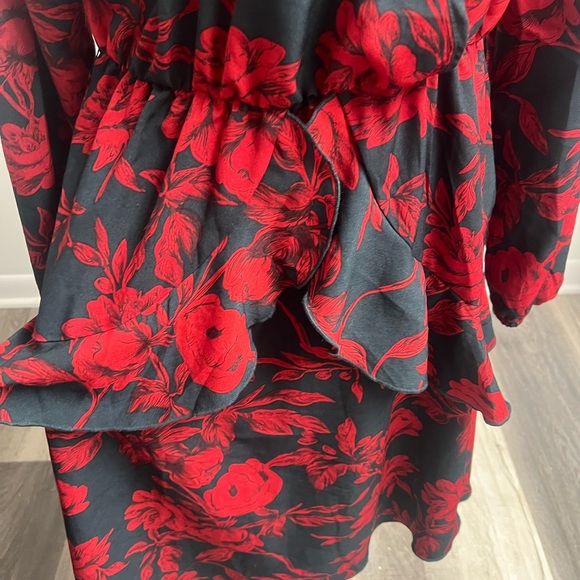Floral Red and Black Women's Dress! - Picture 9 of 14